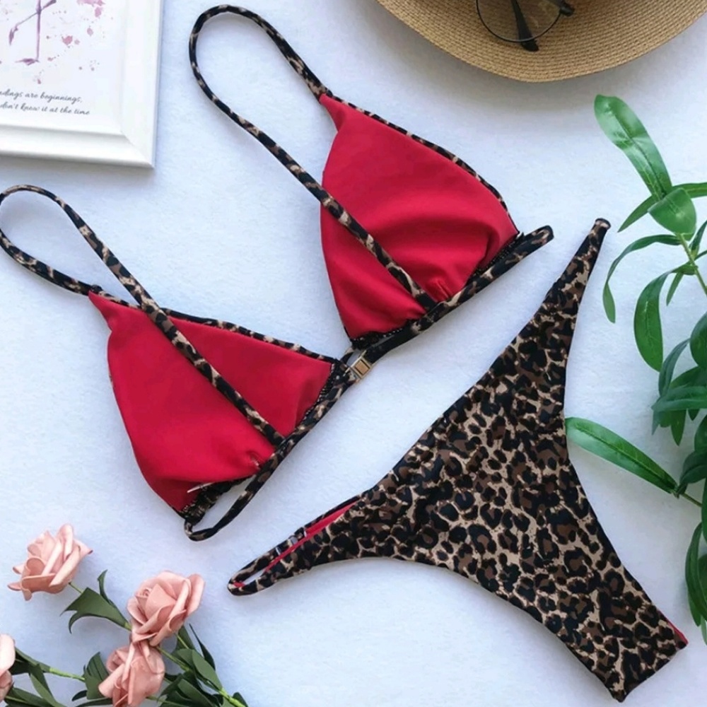😻😻 S/M/L LEOPARD PRINT BIKINI - Picture 2 of 4